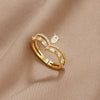 18K Gold Lilly Crystal Ring