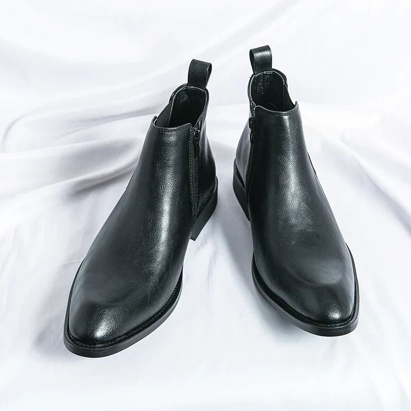 Cooper™  | Chelsea boots i läder med dragkedja