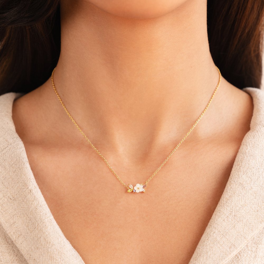 Crystal White Blossom Necklace