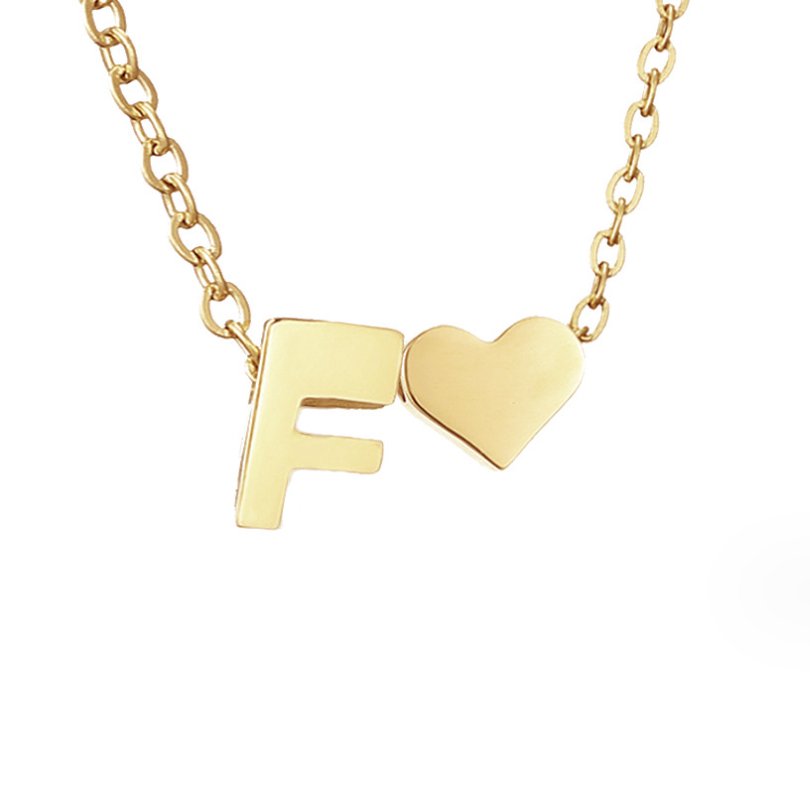 Forever Love & Letter Gold Necklace