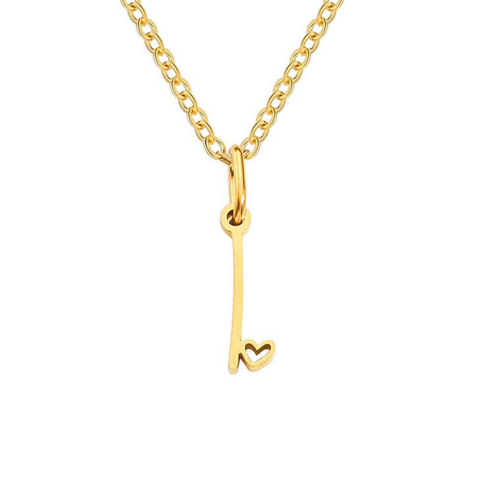 Gold Letter Heart Necklace