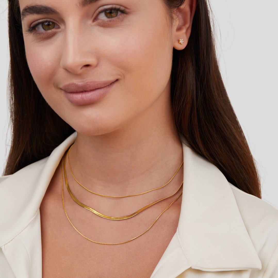 Gold Multi-Layered Chain  Necklace