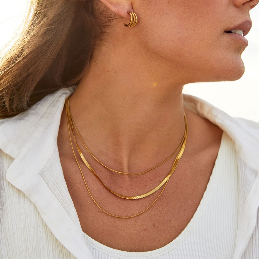 Gold Multi-Layered Chain  Necklace