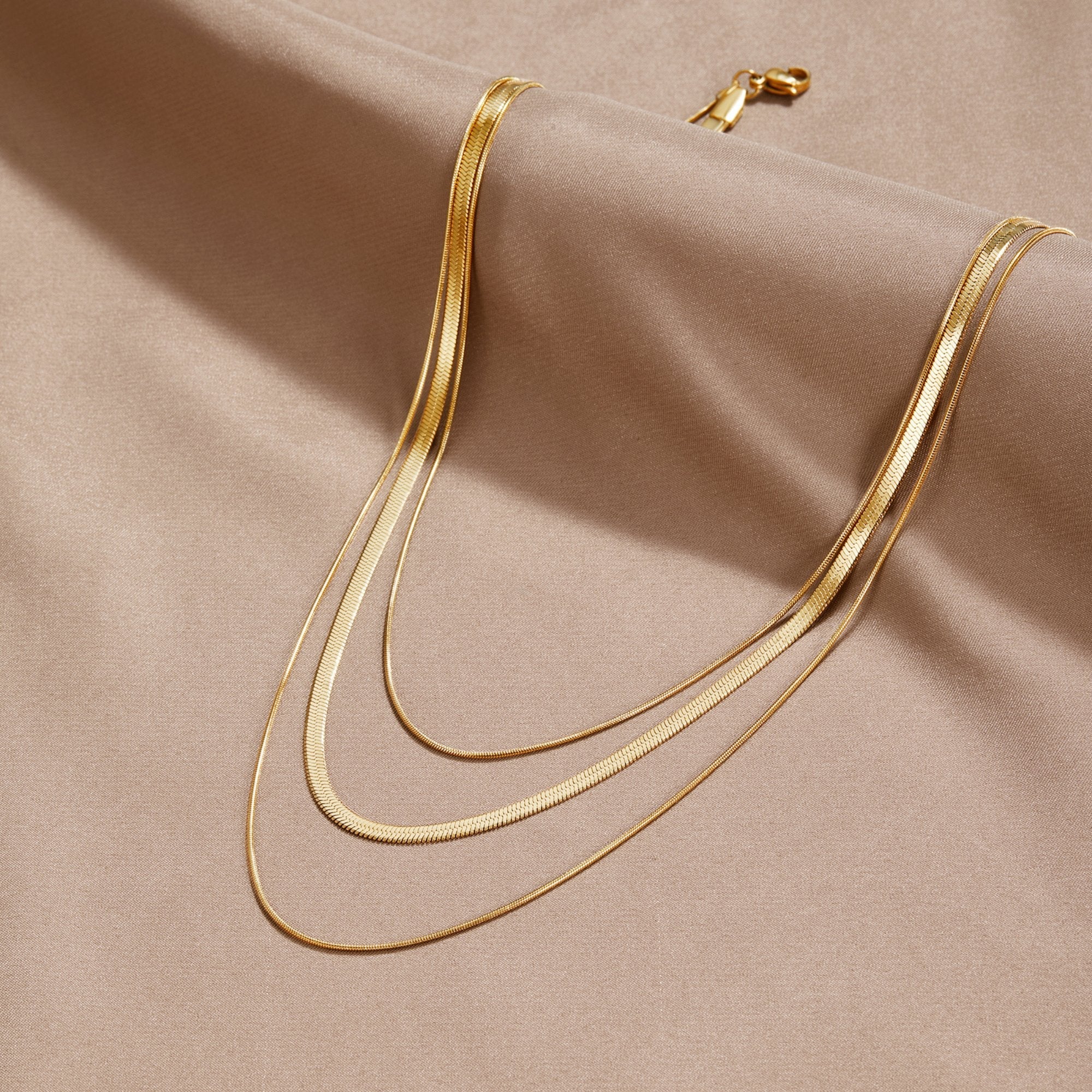 Gold Multi-Layered Chain  Necklace