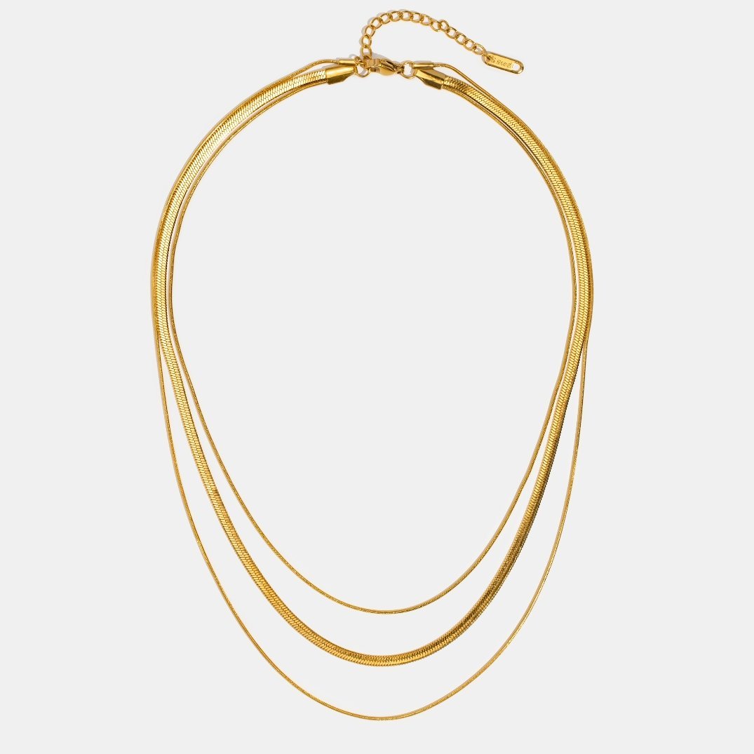 Gold Multi-Layered Chain  Necklace