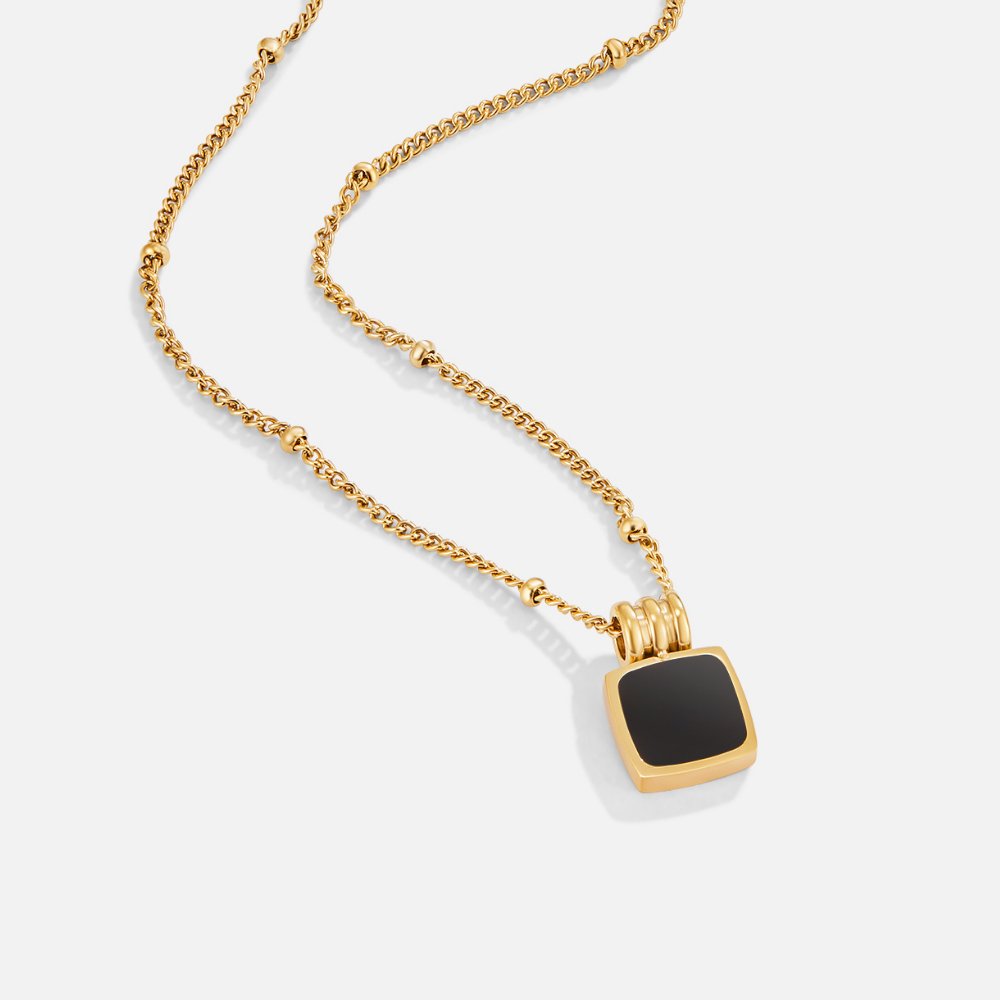 Lucia Black Pendant Necklace