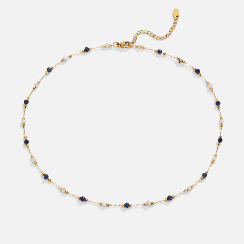 Lulu Midnight Beaded Stone Necklace